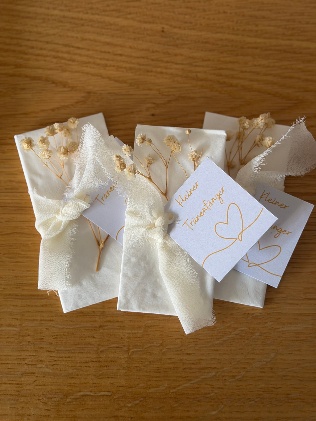 Freudentränen 10er Set zur Hochzeit – mit Trockenblumen & Karte
