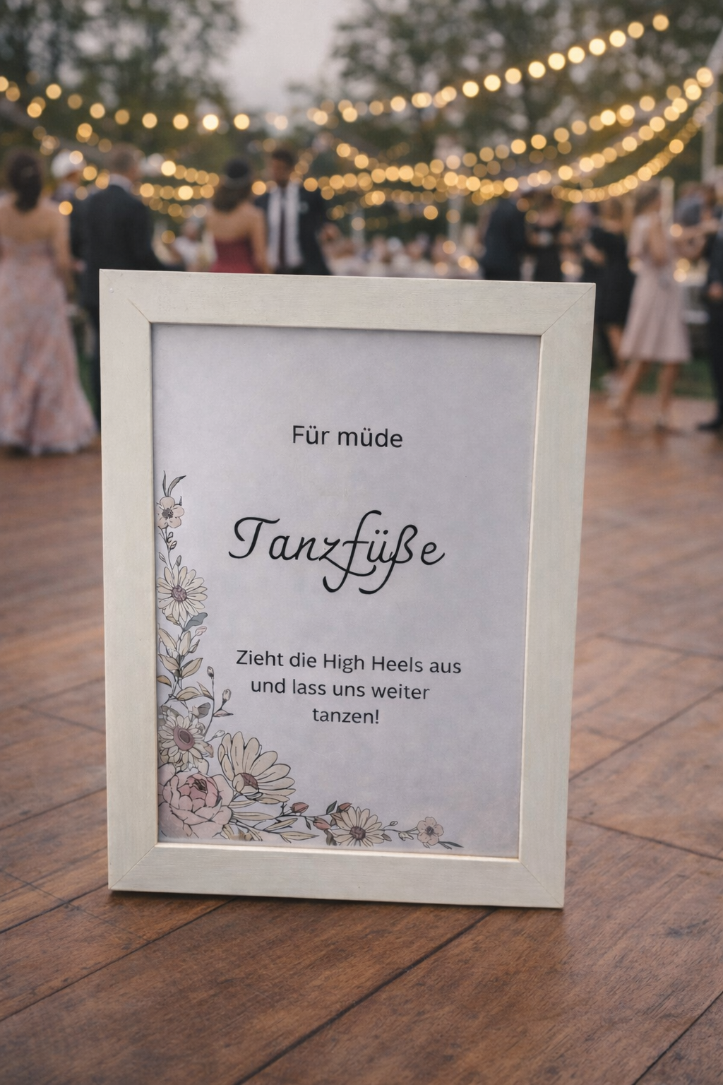 Hochzeitsschild „Für müde Tanzfüße“ – Schuhwechsel-Schild für die Feier
