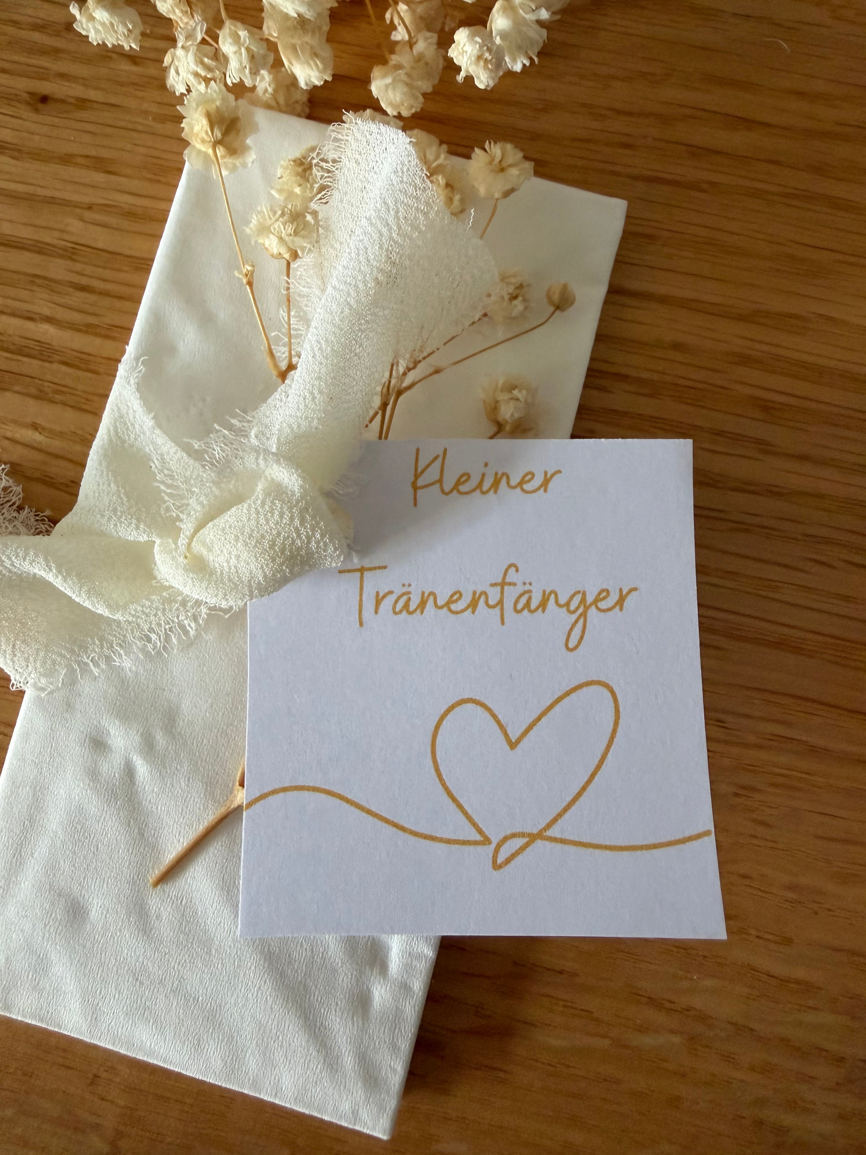 Freudentränen 10er Set zur Hochzeit – mit Trockenblumen & Karte
