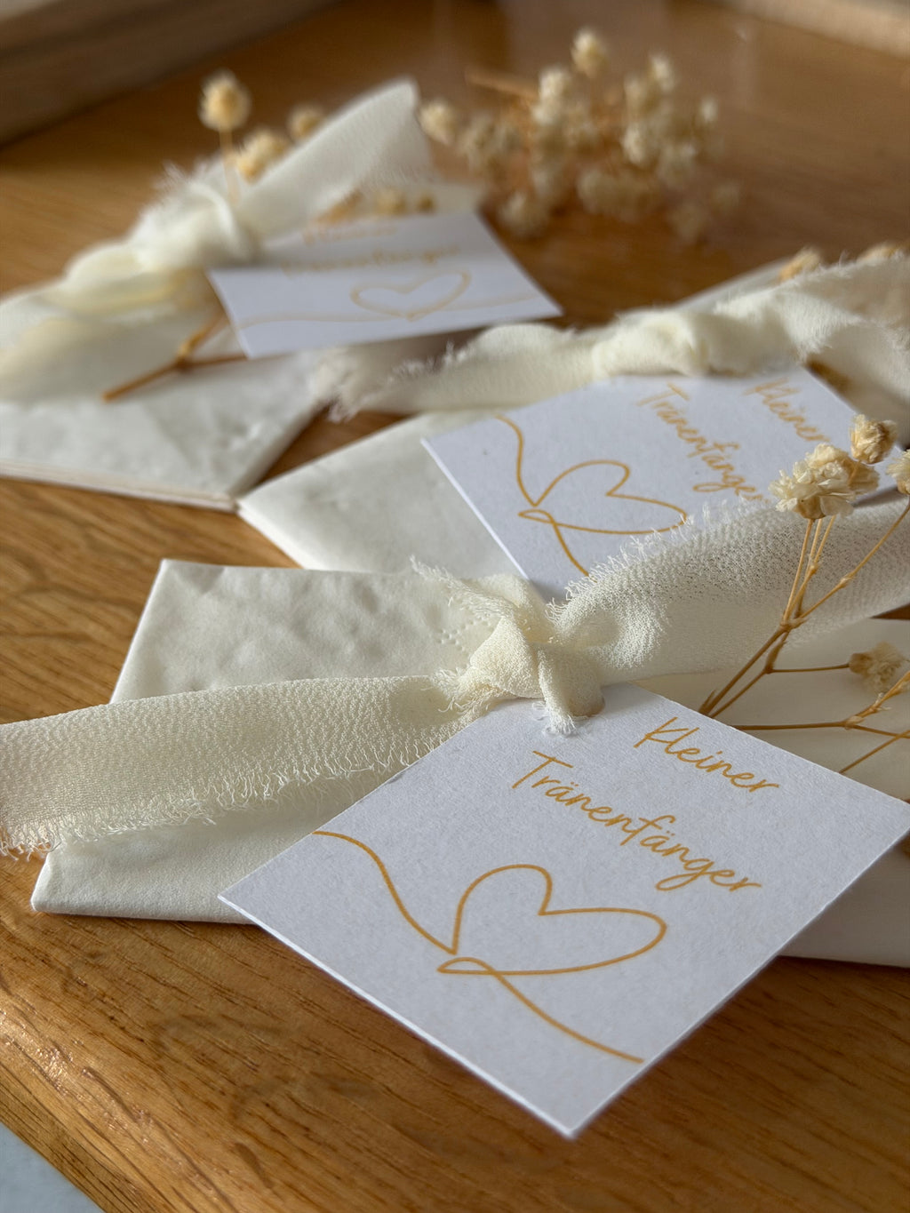Freudentränen 10er Set zur Hochzeit – mit Trockenblumen & Karte