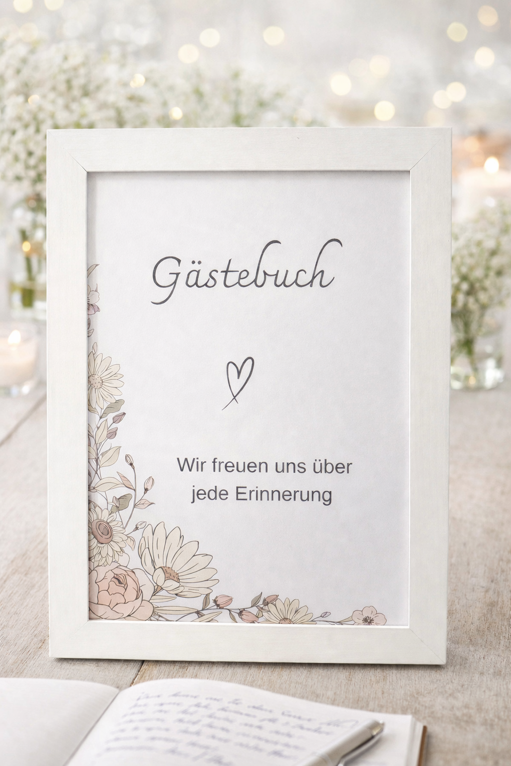 Hochzeits Schilder Set (9-teilig) – Boho Floral Hochzeit Deko Bundle | Candybar, Bar, Gästebuch, Sitzplan & mehr